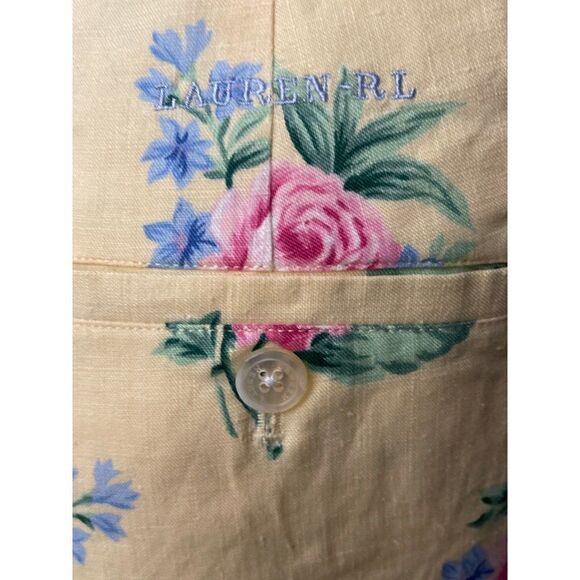 LAUREN Ralph Lauren Petite Linen Multicolored Floral Shorts Size 6P - Picture 7 of 11